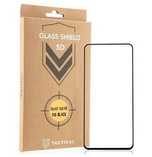 Tactical apsauginis stiklas Shield 5D skirtas Samsung Galaxy S21 FE 5G su juodos spalvos krašteliu