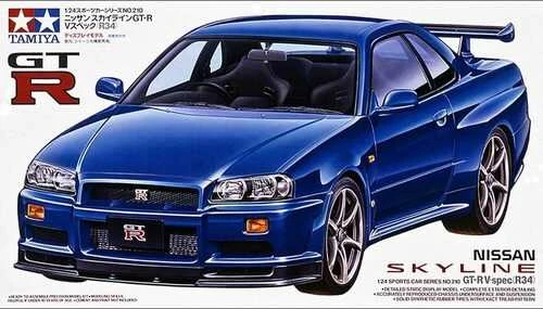 Tamiya Nissan Skyline GT‑R V‑Spec R34 1/24 surenkamas plastikinis rinkinys