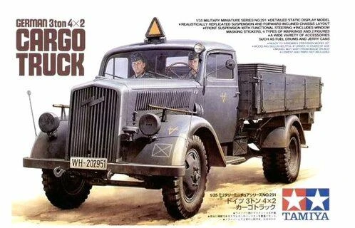 Tamiya vokiškas 3 t 4x2 krovininis sunkvežimis 1/35, plastiko rinkinys