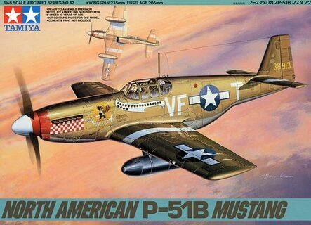 Tamiya – Šiaurės Amerikos P-51B Mustang, 1/48, 61042