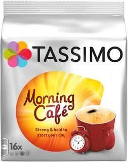 Kavos kapsulės „Tassimo Morning Cafe“ (suderinamos su „Bosch Tassimo“ kapsuliniais kavos aparatais), 16 vnt.