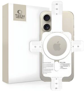 Tech-Protect MagMat MagSafe universalus magnetinis žiedas – dėklas telefonui, baltos spalvos