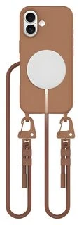 Tech-Protect MagNecklace MagSafe su dirželiu iPhone 16 – dėklas telefonui, rudos spalvos