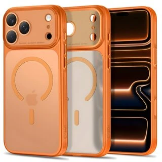 Dėklas Tech-Protect MagPrime MagSafe CC Case, skirtas iPhone 18 Pro Max / 17 Pro Max – matinė oranžinė