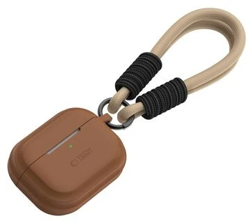 AirPods Pro 1 / 2 Tech-Protect silikoninis dėklas su virvele, šokolado ruda