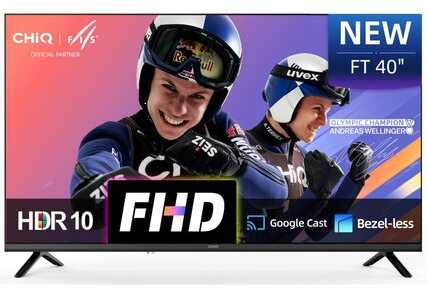 CHiQ L40FT televizorius, 40 colių įstrižainės, FHD, išmanusis, „Google TV“, dbx-TV, „Dolby Audio“, berėmis