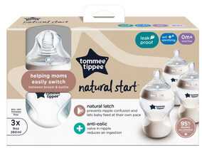 Tommee Tippee Natural Start buteliukai nuo pilvo dieglių 260 ml 3 vnt 0m+