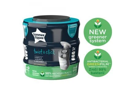 TOMMEE TIPPEE kasetės sauskelnių konteineriui Sangenic Twist Refil, 3vnt., 85100702