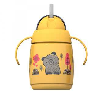 TOMMEE TIPPEE mokomasis puodelis su šiaudeliu, 6mėn+, 300ml, yellow, 447831