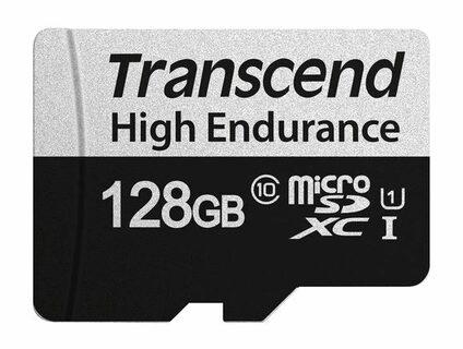Atminties kortelė TRANSCEND 128GB Micro SD kortelė su adapteriu U1 High Endurance