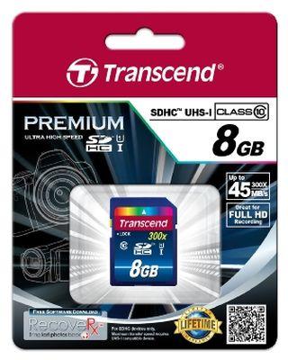 Atminties kortelė TRANSCEND 8GB SDHC Class10 UHS-I 300X atmintis