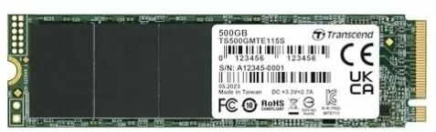 „TRANSCEND“ 500 GB SSD diskas su M.2 2280 PCIe Gen3x4 NVMe TLC DRAM atmintimi