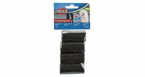 TRIXIE šunų ekskrementų maišeliai, 4 x 20 vnt., plastikiniai, juodi MR
