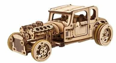 Dėlionė Hot Rod Furious Mouse - mini automobilis - mechaninis surinkimo modelis - fanera - 207 elementai - Ugearsmodels