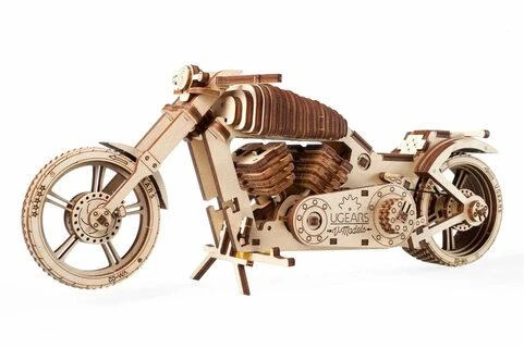 Motociklas VM-02 - mechaninis lankstymo modelis - lukštas - 189 elementai - Ugearsmodels 70051