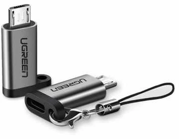 USB-C – micro USB adapteris UGREEN US282 Pilkas