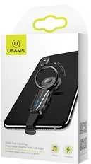 USAMS ADAPTER AU08 2W1 2X LIGTNING LED + RING HOLDER Juodas