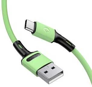 USAMS U52 USB-C 2A Fast Charge Kabelis 1m žalios spalvos SJ436USB02 (US-SJ436)