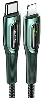 USAMS pintas USB-C į Lightning išmanusis 20W PD įkrovimo laidas 1.2m tamsiai žalias SJ