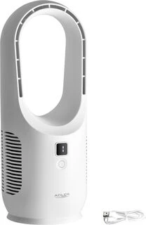 Ventiliatorius Adler Bladeless Rechargeable Fan | AD 7343 | Desk Fan | Diameter 14 cm | Greičių skaičius 3 | Baltas