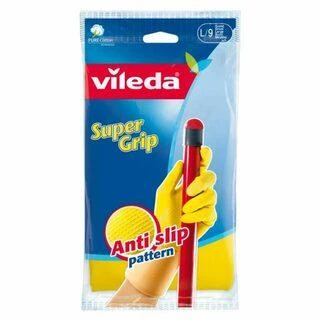 VILEDA Super Grip neslystančios namų ruošos pirštinės, L dydis, 1 pora