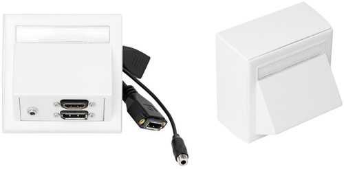„VivoLink WI221292“ maitinimo lizdas, HDMI + DisplayPort + 3,5 mm, baltas