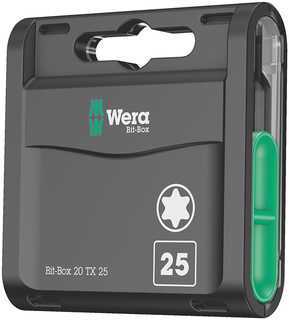 Wera Antgalių dėžutė 20H 20 vnt. TORX varžtams su šešiakampe galvute 20x25 mm Wera