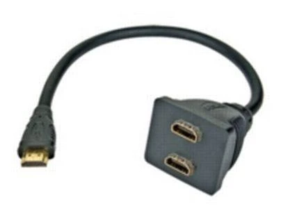 Assmann Electronic DIGITUS HDMI Y skirstytuvo kabelis tipas A -2xtipas A M/F 0,2m pasyvus Full HD auksinis bl
