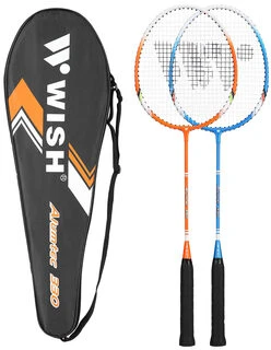 WISH ALUMTEC 330K Rinkinys RAKIET DO BADMINTONA Mėlynas+Oranžinis WISH universalus