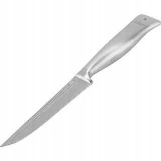 WMF Nóż damasceński Grand Gourmet, universalus peilis 23 cm, 120-warstwowa stal damasceńska, wydajność cięcia, drewniana kaseta, ostrze 11 cm