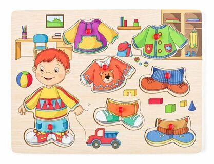 Dėlionė Woody 90320 Eco Wooden mokomoji spalvota puošni galvosūkė Sebastian (8 vnt.) vaikams nuo 3 metų (30x23cm)