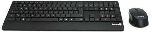 Wortmann Usorteret „TERRA Desktop 4000“ belaidė AES [DE] USB juoda „Copilot“ klaviatūra + pelė, QWERTY, 105 klavišai