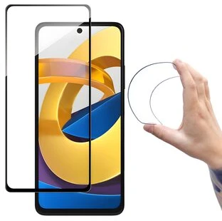 Wozinsky Full Cover Flexi Nano Glass apsauginė plėvelė su rėmeliu, skirta Xiaomi Poco M4 Pro 5G, skaidri