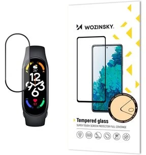 Patvarus Wozinsky Full Glue Full Screen apsauginis stiklas su rėmeliu Xiaomi Mi Band 8 – juodos spalvos