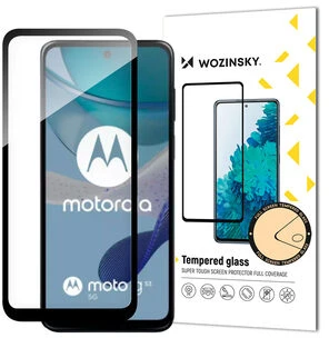 Patvarus Wozinsky Full Glue apsauginis stiklas Motorola G53 Full Screen su rėmeliu – juodos spalvos