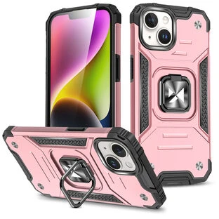 Šarvuotas dėklas su žiedu-laikikliu iPhone 15 Plus Wozinsky Ring Armor – dėklas telefonui aukso spalvos