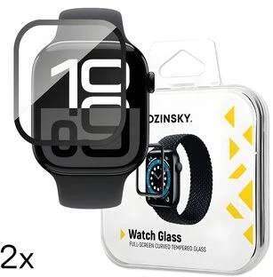 Wozinsky Full Glue Apsauginis stiklas su juodu rėmeliu Watch Series 10 46mm (2 vnt.)
