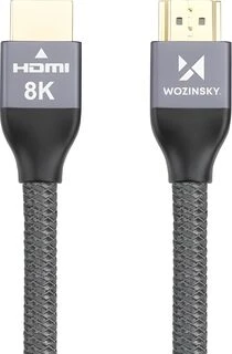 Wozinsky HDMI 2.1 laidas 8K 60 Hz 48 Gbps / 4K 120 Hz / 2K 144 Hz 2 m sidabrinis (WHDMI-20)