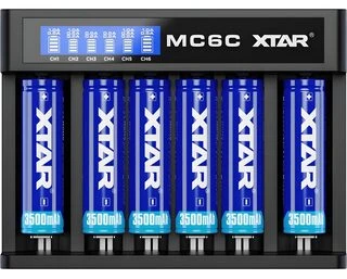 Ličio jonų akumuliatoriaus įkroviklis XTAR MC6C