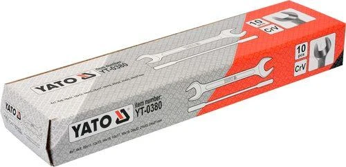 YATO KLUCZE plokščias SATYNOWANE 10 vnt. 6-27mm. DĖKLAS 0380