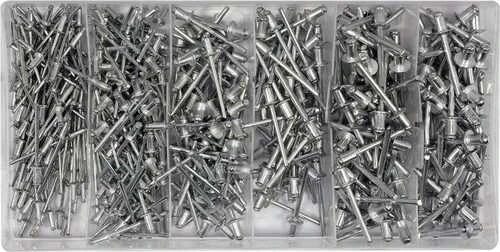 Yato Toya Sa Poland Kniedžių rinkinys dėžutėje | aliumininės aklios kniedės mix | Ø 2,4–4,8 mm | 400 vnt. (YT-36420)