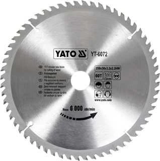 YATO WIDI diskinis pjūklas 250x30 mm 60 dantukų 6072