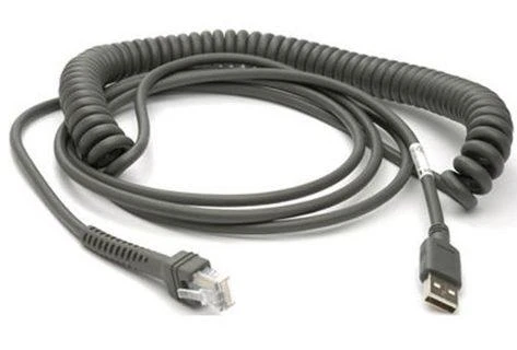Zebra spiralinis USB kabelis su RJ jungtimi