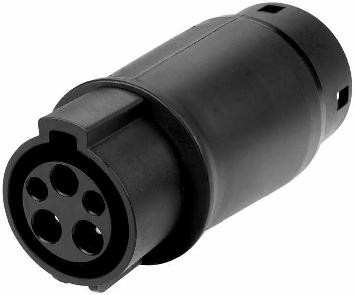 Type 1 elektromobilio įkrovimo adapteris, juodas