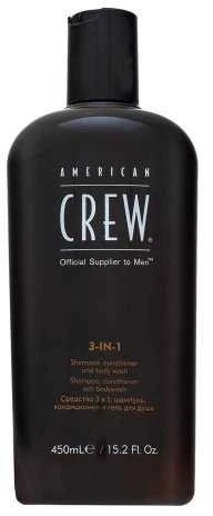 Šampūnas, kondicionierius ir dušo želė American Crew 3in1 Šampūnas, Conditioner, Kūno prausiklis 450ml