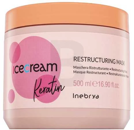 Inebrya Ice Kreminis Keratin Mask atkuriamoji plaukų kaukė su keratinu, 500 ml