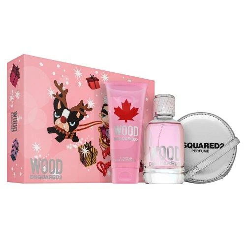 Dsquared2 Set Dsquared 2: Wood Eau De Toilette For Women, 100 ml + Wood Dušo želė, 100 ml + Dsquared GWP Textile Pouch Sidabrinis