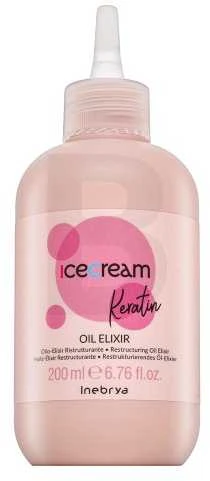 Inebrya Ice Kreminis Keratin Oil Eliksyras atkuriamasis plaukų aliejus-serumas su keratinu, 200 ml