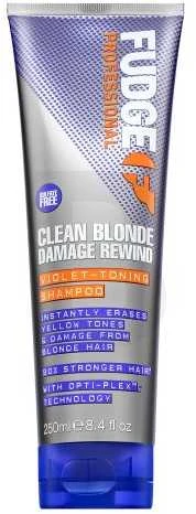 "Fudge Clean Skirtas šviesiems plaukams Damage Rewind" violetinės spalvos tonizuojantis šampūnas 250 ml