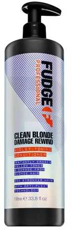 Fudge Professional Clean Skirtas šviesiems plaukams Damage Rewind Violet-Toning Conditioner kondicionierius pažeistiems šviesiems plaukams, 1000 ml